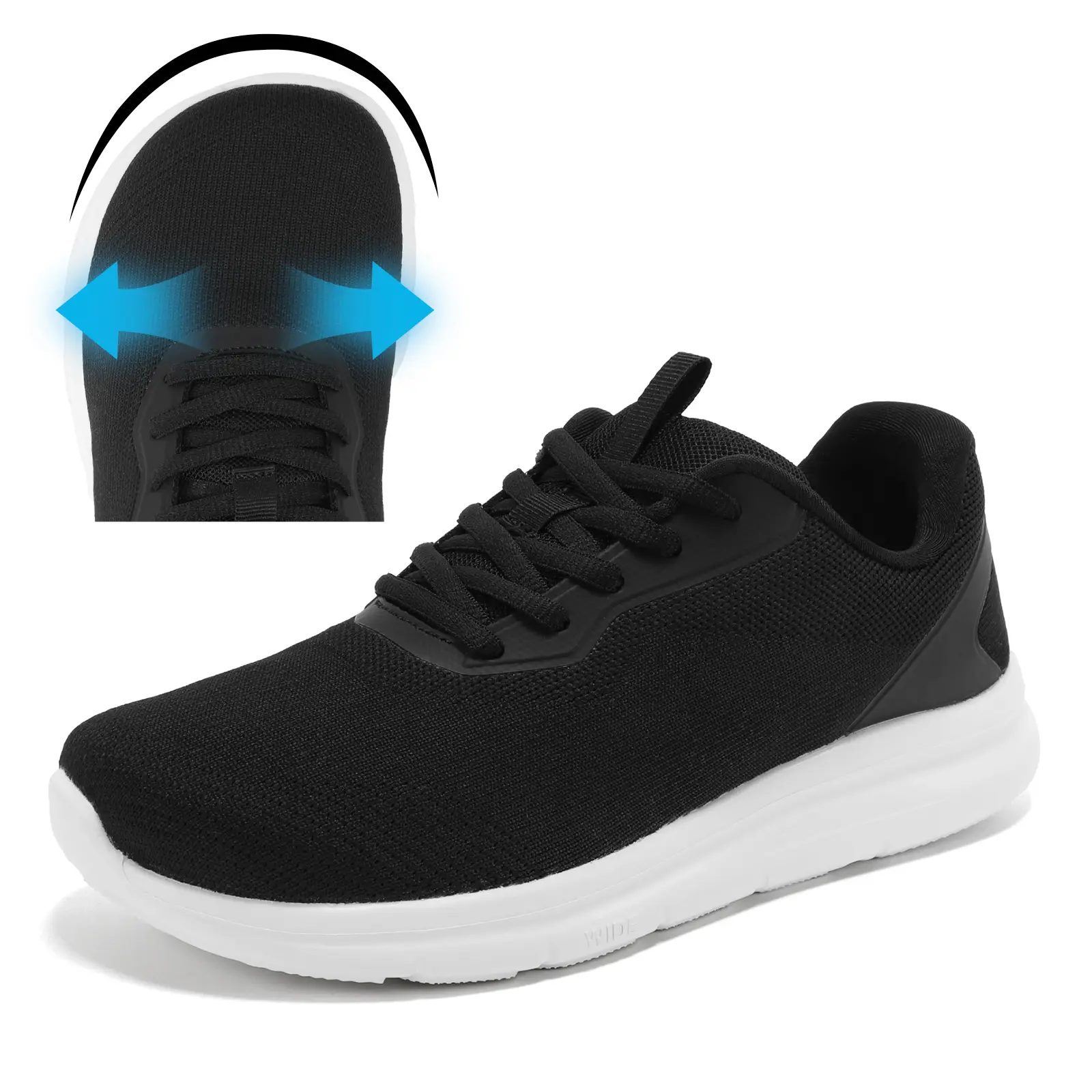 Women Wide Toe Commute Walking Shoes Lace Up Size 6-11 US | Wide Toe Box, Cushioned, All Day Standing, Long Walks, Office Work, Non-Slip, Removable Insole, Lightweight, Breathable