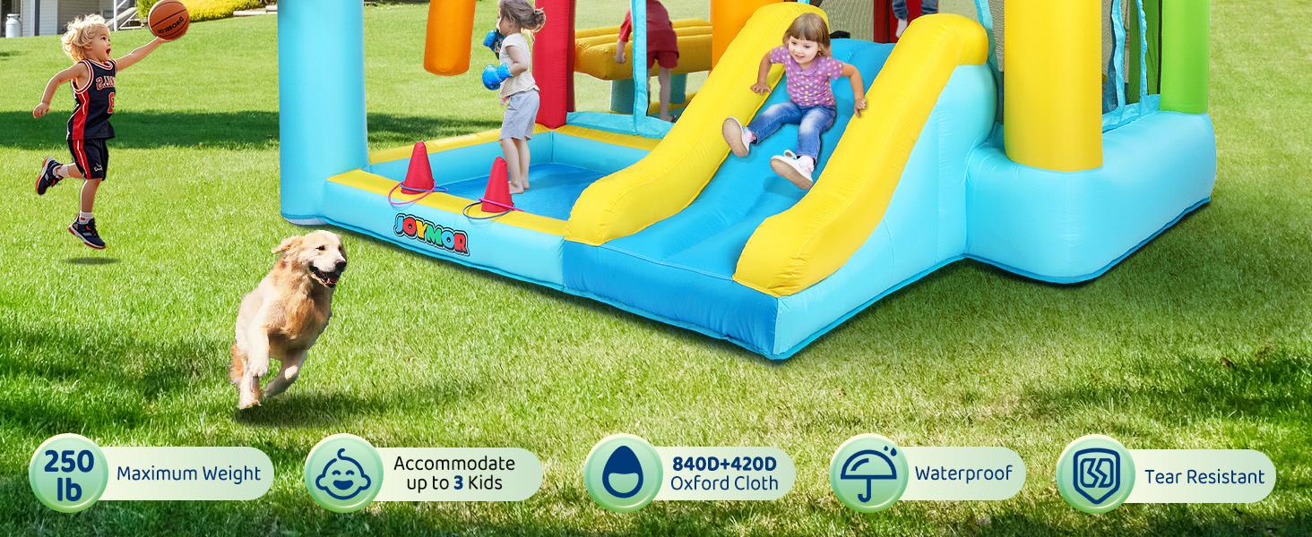JOYMOR 9-in-1 Bounce House for Big Kids 8-12 w/Height-Adjustable Basketball Hoop, 30s Quick Inflatable Bounce House for Kids 3-6 with Blower, Portable Bag for Indoor Outdoor Party (Kiosk Theme) JOYMOR 9-in-1 Bounce House for Big Kids 8-12 w/Height-Adjustable Basketball Hoop, 30s Quick Inflatable Bounce House for Kids 3-6 with Blower, Portable Bag for Indoor Outdoor Party (Kiosk Theme)