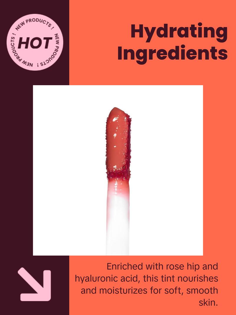 Palladio Jelly Tint, Liquid Stain for Cheeks & Lips, Vivid Color Lip Stain, Lightweight Non-Sticky and Transfer-proof, Natural Finish Makeup