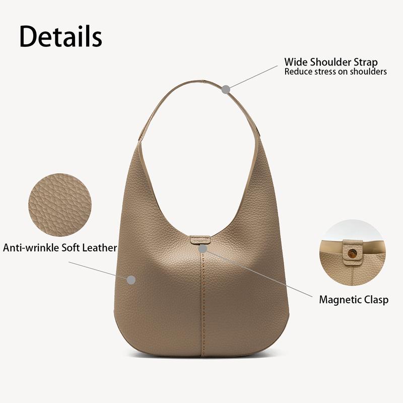 NEWBELLA Hana 2 Pcs Set Shoulder Bag & Clutch, Daily Casual Elegant Geometric Design, Adjustable Strap, Magnetic Closure, Pouch Fits All Sizes of Phones & iPads,FallFreshness Cosmetic Fabric