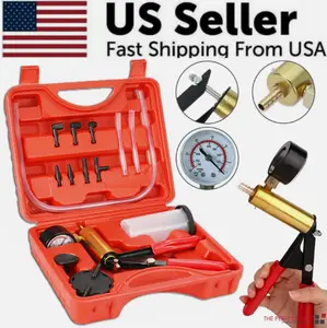 Hand Held Vacuum Pressure Pump Tester Set Brake Fluid Bleeder Bleeding Kit + Box