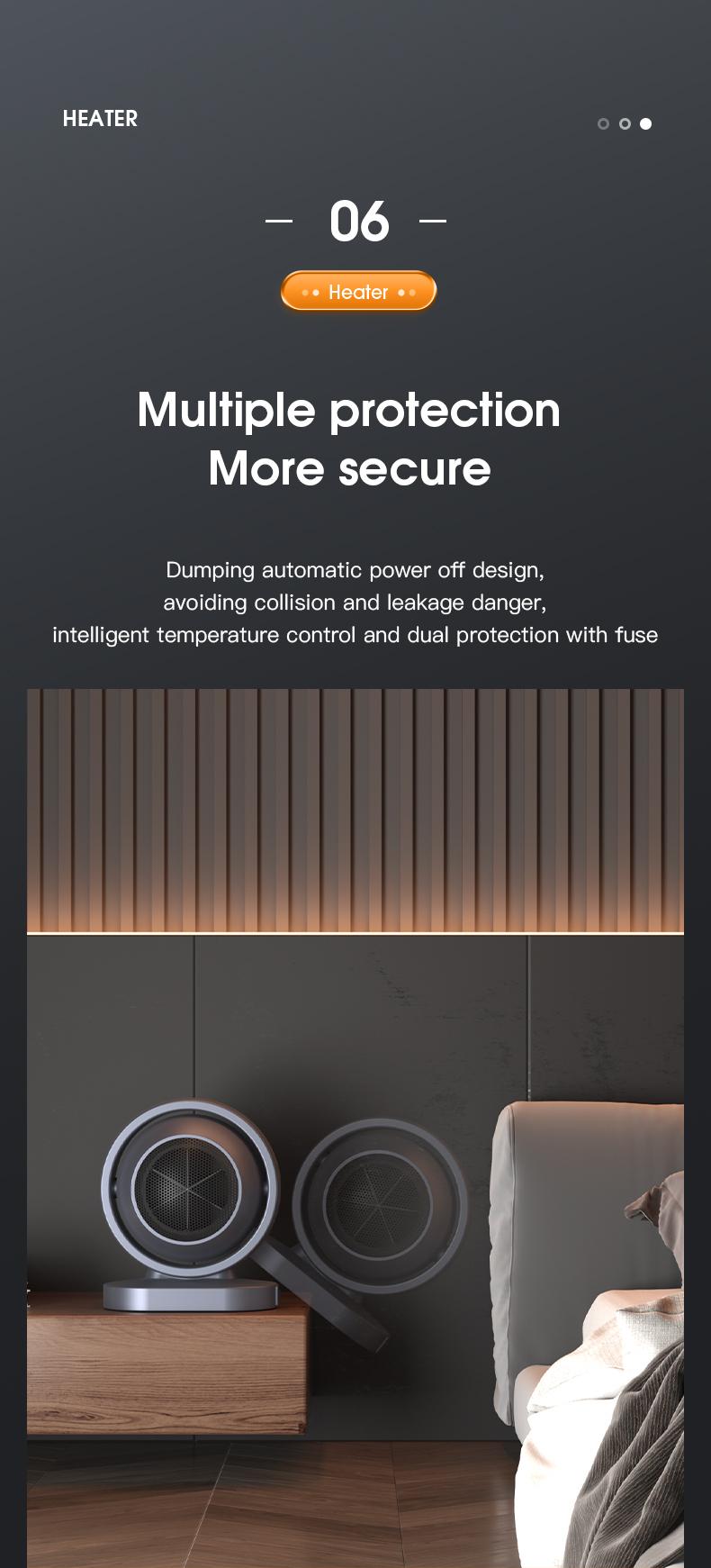 Oloey Small Portable Space Heater 200W & Above Indoor Electric Mini Table Heater with Overheat & Tipping Protection for Office Garage Home Various Settings Low Power Reliable