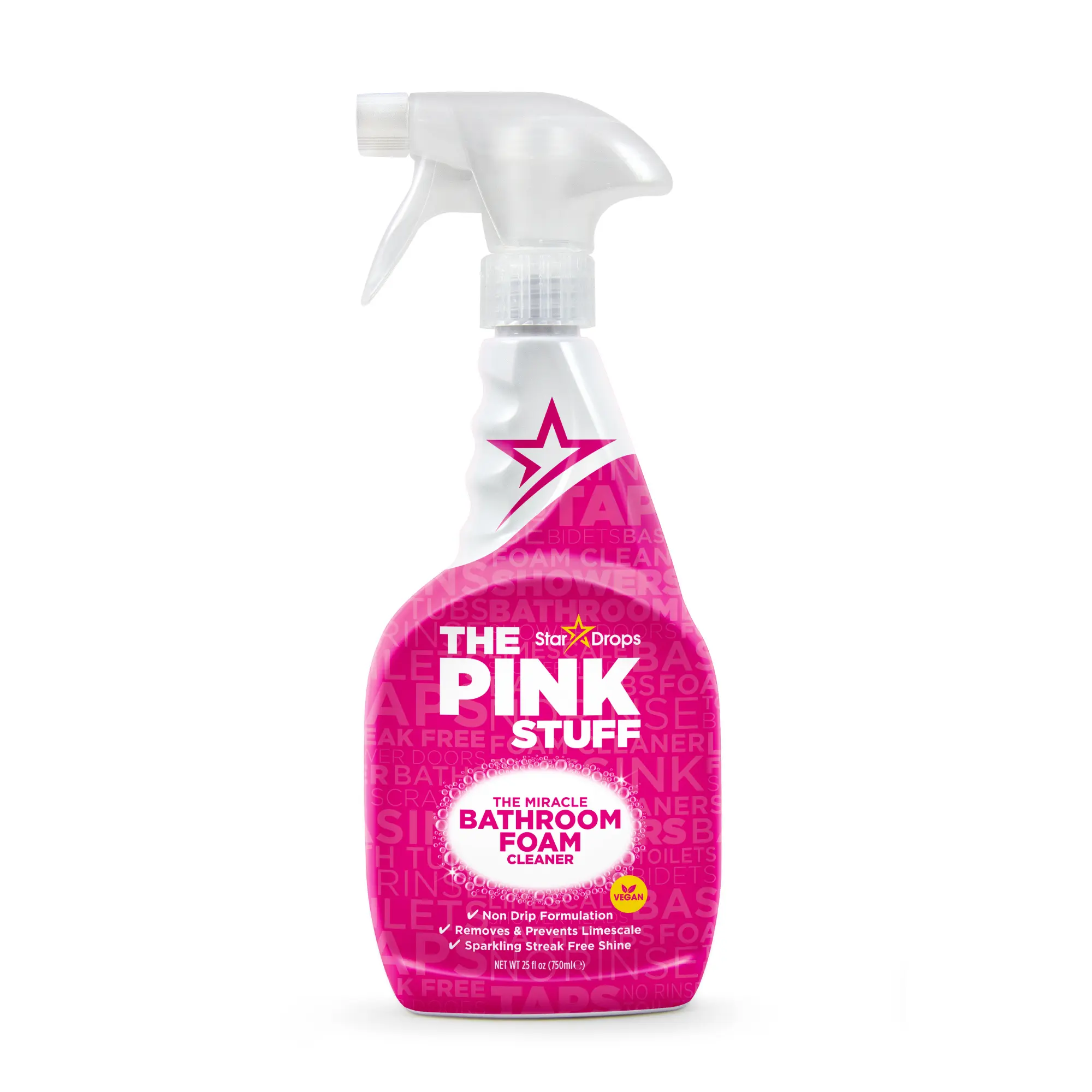 The Pink Stuff Bathroom Foam Spray 750ml | Bathroom Cleaner for Showers, Tiles, Tubs, Sinks & Limescale