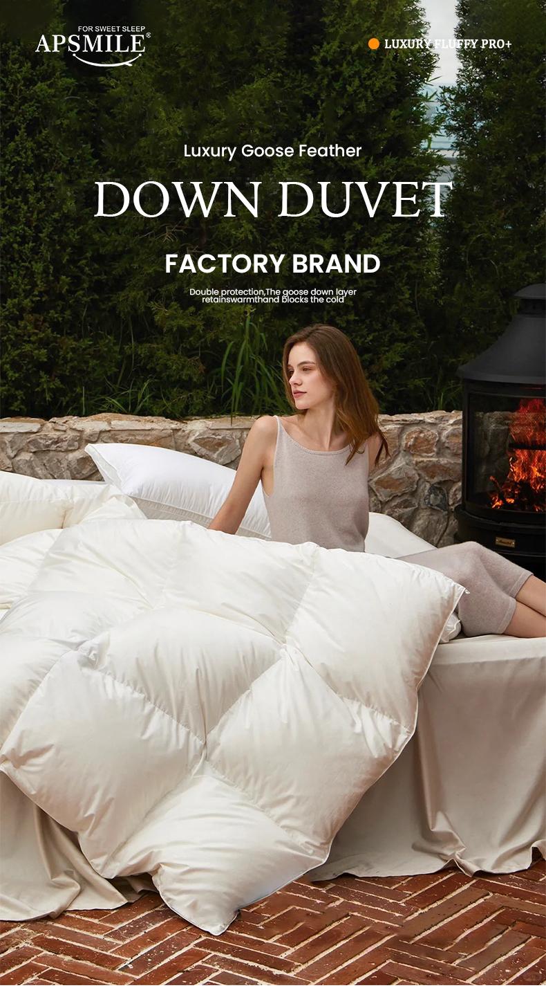 APSMILE Luxurious Goose Down Feather Comforter Duvet Insert Ultra Soft Fluffy Lightweight All Season Down Comforter Super Warmth Hotel Collection Bedding Sleeping Lightweight Cozy Blanket TikTokShopBlackFriday