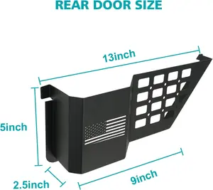 SUNPIE 2PCS Metal Rear Door Storage Pocket Storage Box, Door Side Insert Organizer Box Pockets Compatible with 2018-2025 Wrangler JL 2/4 Doo-r Compatible with Jeep JL Accessories