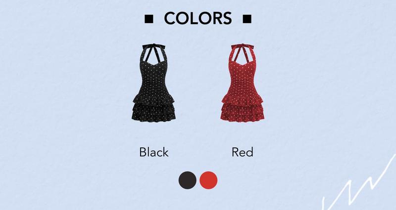 Cider Women's Black Polka Dot Ruched Layered Mini Dress - Sleeveless Cute Summer Fashion