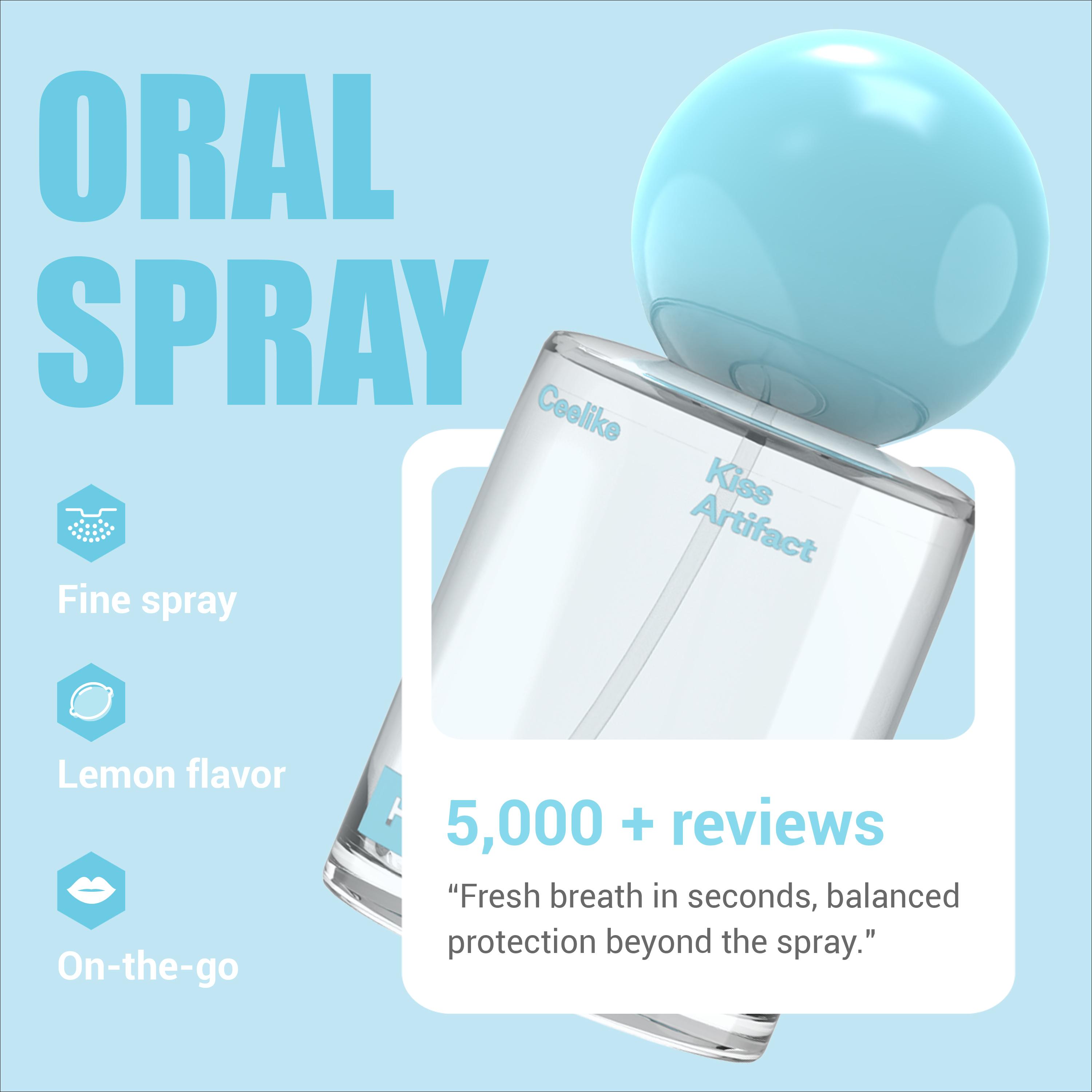 CEELIKE Probiotic Lemon Oral Spray | 20ml for Long-Lasting Freshness & Oral Health | Sugar-Free & Portable Breath Freshener