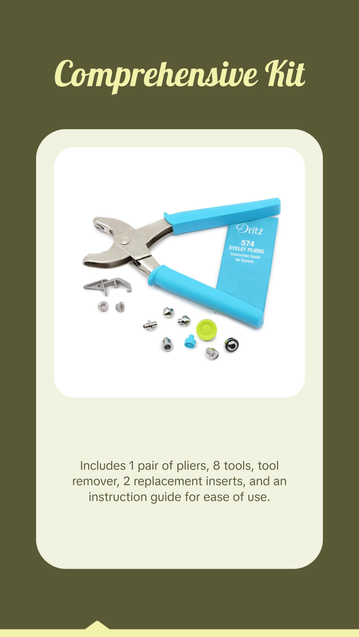 Eyelet Pliers for 5/32" & 1/4" Eyelets, Turquoise