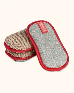 CAMPANELLI Premium Dish Sponge with DiamondFiber [3 Pack] - Washable Reusable Ergonomic Shape for Tough Messes