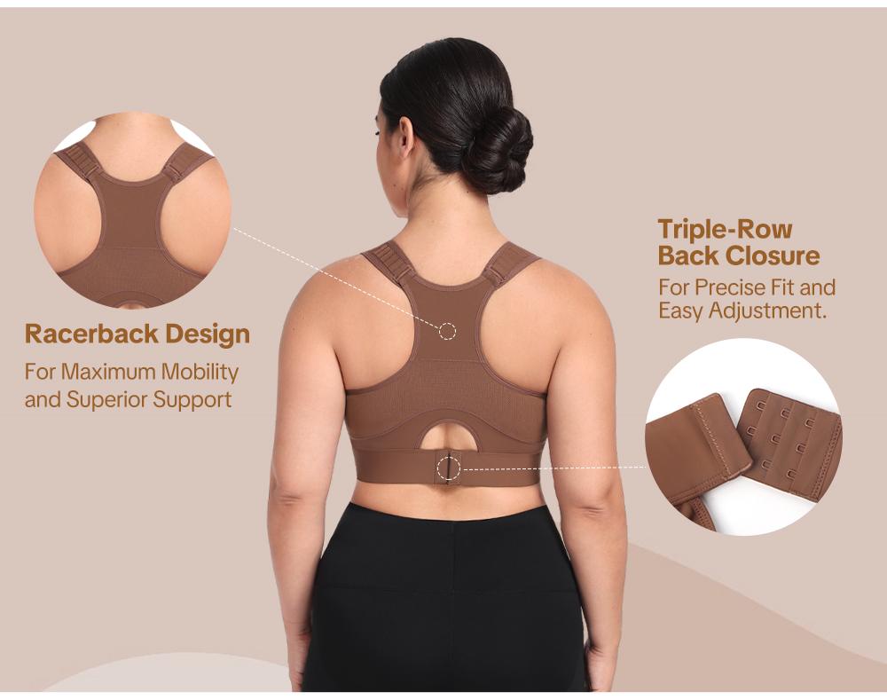 HSIA FlexCore Plus Size High Impact Wireless Fixed Molded Cups Full Coverage High Support Sports Bras for Women Racerback Workout Bra Breathable Advanced Moisture Wicking Fabric Mesh Back Bra Adjustable Padded Straps Gym Running Bra For Big Bust Women