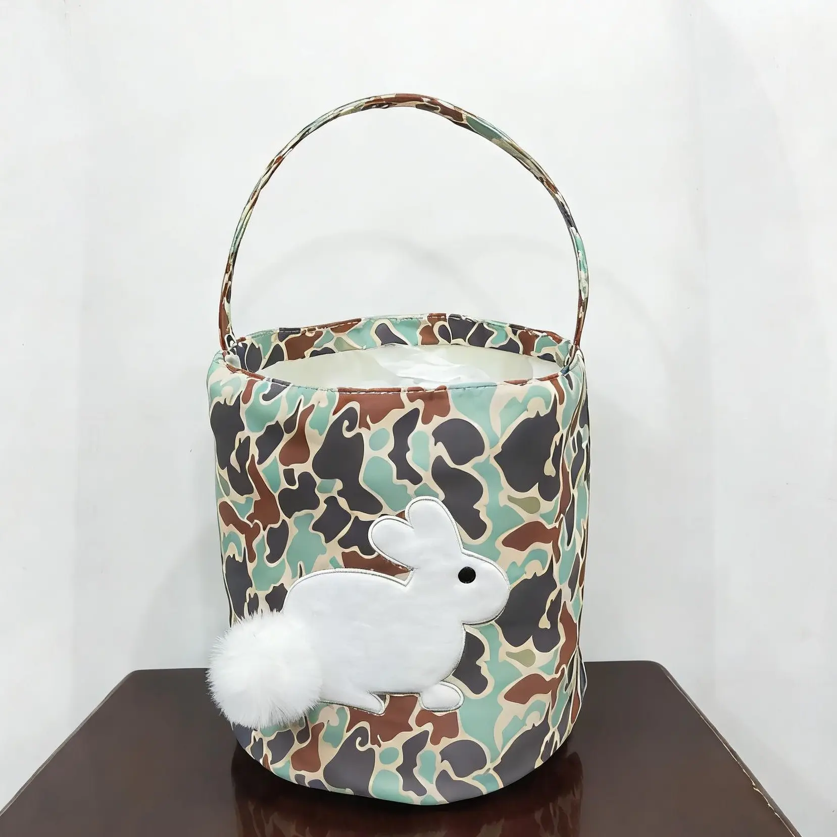 Easter Kids Rabbit Appliqué Camouflage Basket Easter Kids Rabbit Appliqué Camouflage Basket
