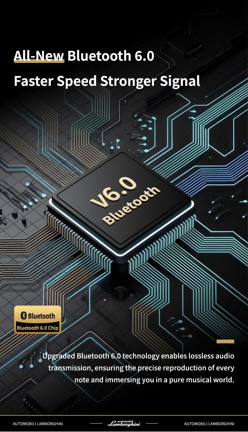 Lamborghini Official Wireless Earbuds | Sport Ear Hook Bluetooth 6.0 Electronic Headphones | Deep Bass, Low Power Use| Comfortable for Running, Gym & Daily Calls Earphones Audio Headset | Excellent Gifts for Valentine’s Day