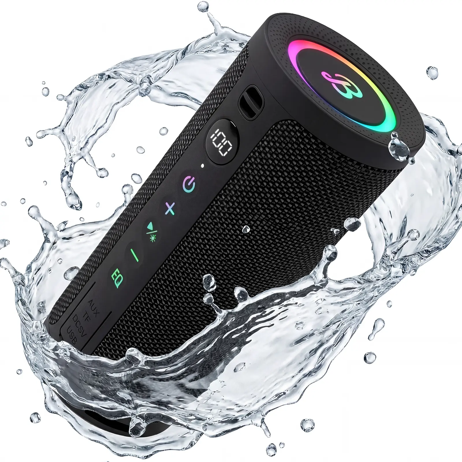 BassBloom Roar 3 Portable Bluetooth Speaker,20W Handy Powerful Audio Sound with JIKE Bass,IPX6 Waterproof,24H Playtime, Bluetooth 5.4,RGB Lights, Clarity and Bass Speakers, Wireless Smartphone TWS Pairing, Compact Outdoor for Camping and Beach tiktokshopb