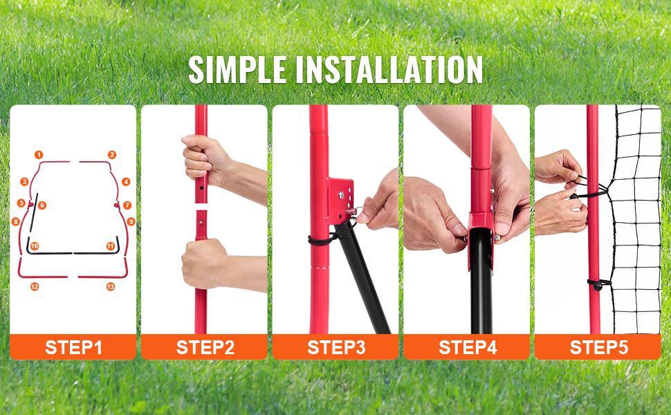 VEVOR Baseball And Softball Rebounder Net,  4 x 5.5 ft PitchBack Baseball Pitching Nest, Pitch Return Trainer Rebound Net with Pitching Target, All Angle Fielding Rebound Net for Grounders Pop Flies