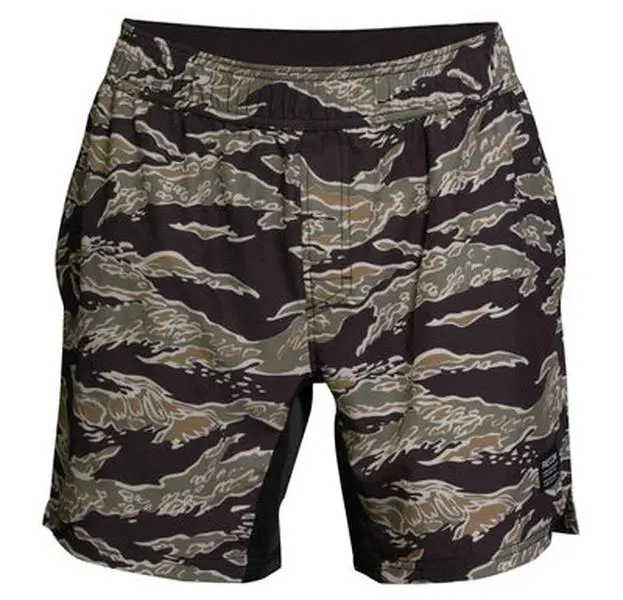 Men's Fight Shorts with Recon Tiger Print, 6.5" Inseam Quick-Dry Polyester Spandex Fabric with Pockets for MMA & Training