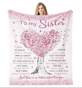 Sister Gifts, Big Sisters Birthday Gift from Sis, Best Sister Ever Gifts for Women Blanket 60"x 50", Birthday Christmas Graduation Gift Ideas for Sisters