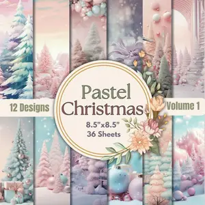 Pastel Christmas Scrapbook Paper Craft Pad - Vol 1: 12 X'mas Designs, 36 Double-Side Sheets (3 Sheets Per Design). 8.5"x8.5 Size Scrapbooking Paper ... Junk Journal, Decorations, Collage & More Paperback – September 23, 2024