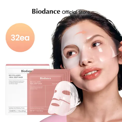 [Biodance Official] [For a Month Bundle] Collagen Hydrogel Facemask 32ea | Pore Tightening, Firming, Glow, Glass Skin, K-beauty Sleeping Mask, Korean Skincare, Collagen+Galactomyces,  TikTok Exclusive Bundle