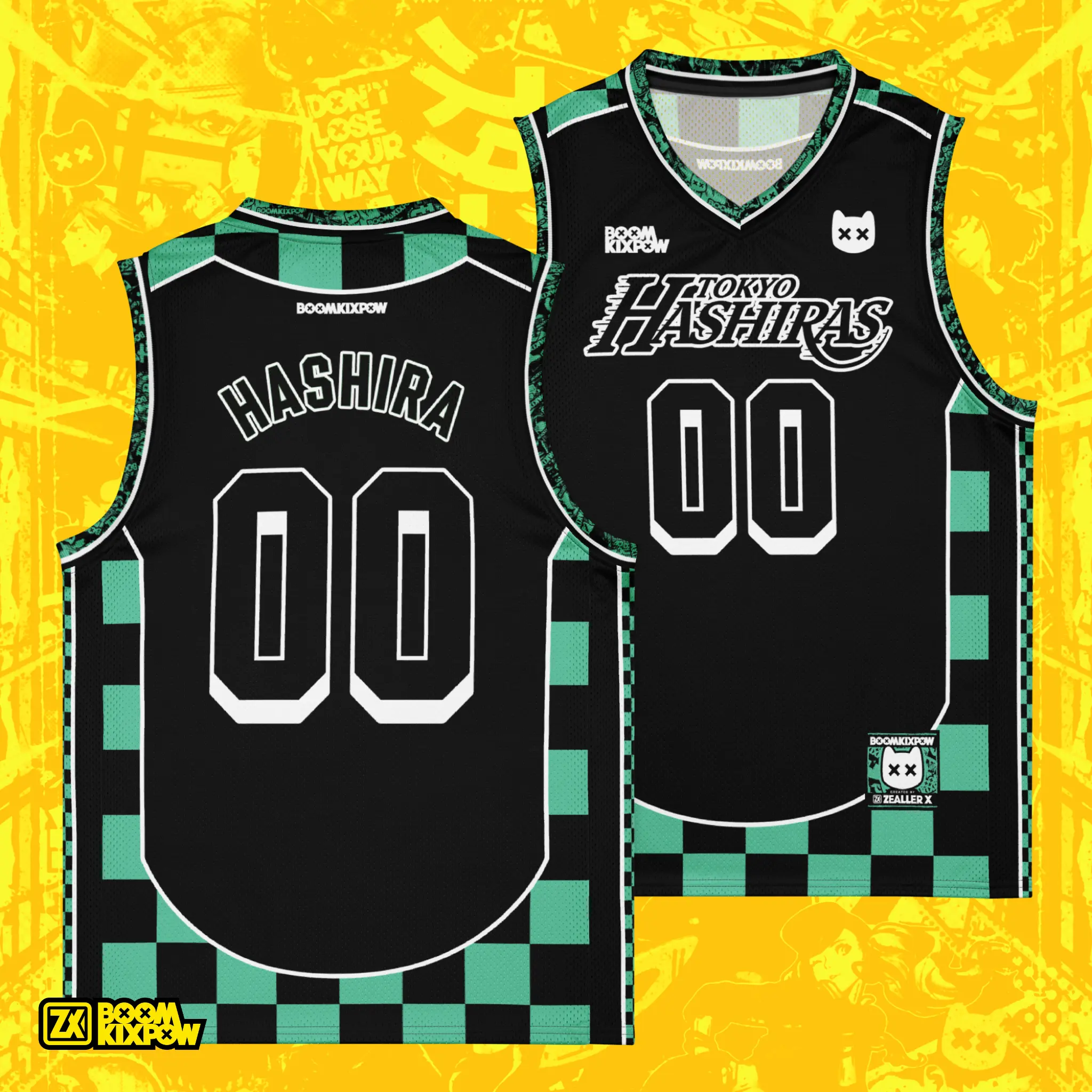 Tokyo Hashiras Basketball Jerseys - Green - Anime Sport Jersey