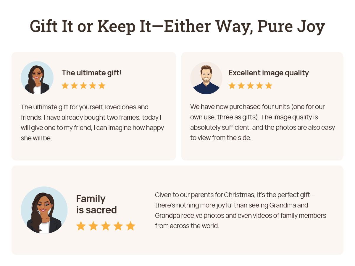 ARZOPA 14.0" Gold Digital Photo Frame Free Unlimited Cloud Storage Touch Screen Auto-Rotate 120s Video Slideshow for Family Friends Couples Nostalgic Memories Display Decor