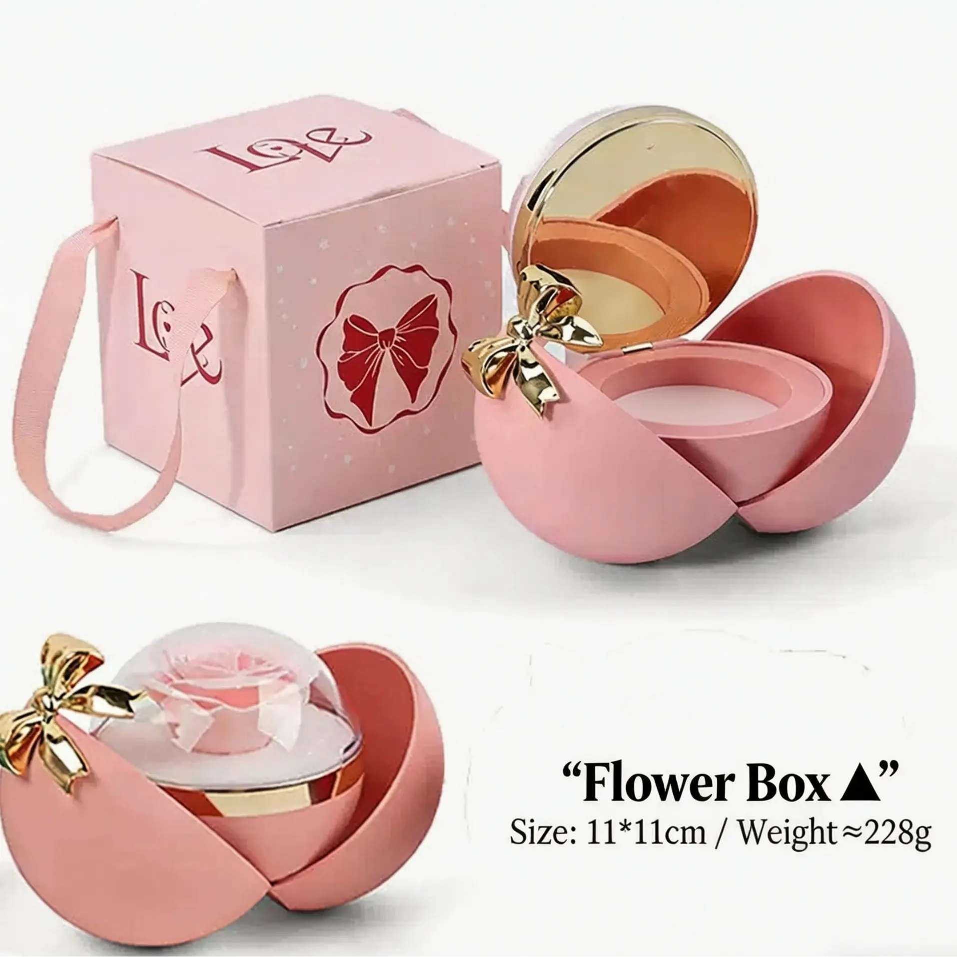 Pink Round Flower Box ONLY