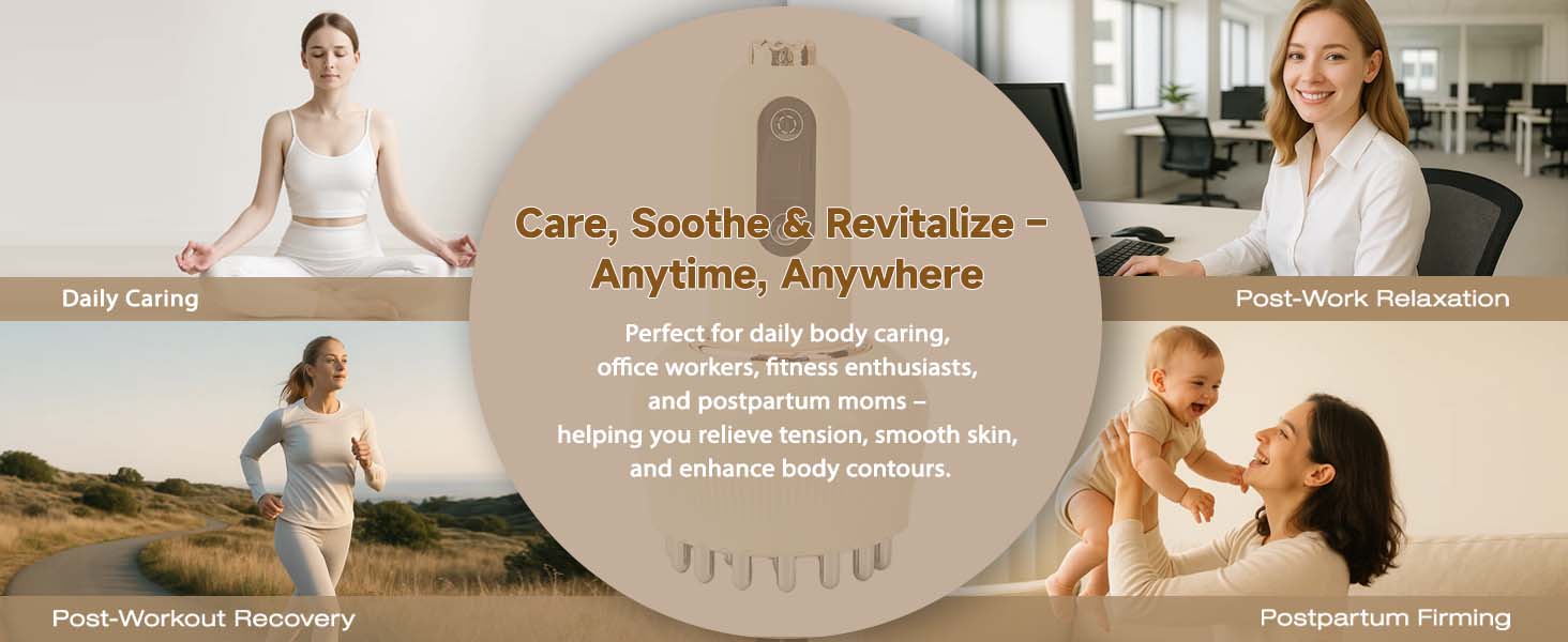 【TikTokShopBlackFriday】Handheld Massager for Full Body Relaxation & Lymphatic Support - Soothe Legs, Arms & Belly with Heat, Vibration, Microcurrent & Light Therapy to Revitalize Circulation, Portable Gift