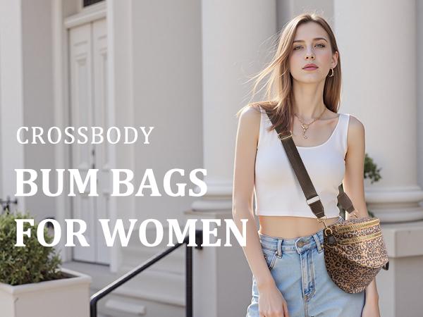 MEXS Bum Bag for Women 11L Crossbody Bags Fanny Packs Sling Belt Purse Waist Chest Shoulder Bag