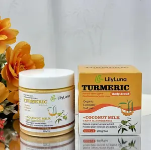 Turmeric Face & Body Scrub – for Dark Spots, Uneven Tone, Acne Marks & Dry Skin (Cruelty-Free, Vegan, 200g)