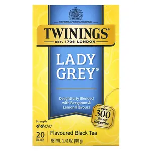 Twinings Flavored Black Tea, Lady Grey®, 20 Tea Bags, 1.41 oz (40 g)