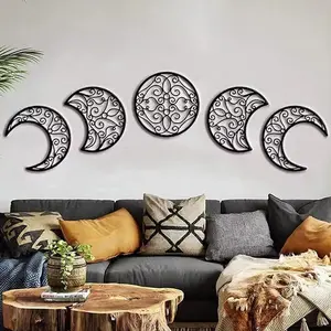 Crescent Moon Phase Wall Art (Set Of 5 pcs)