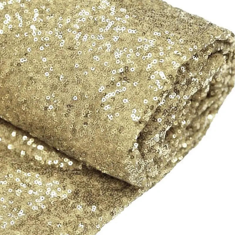 Champagne Sequin Fabric Bolt - 54"x4 Yards Sparkly DIY Craft Roll for Backdrops, Table Runners, Liners
