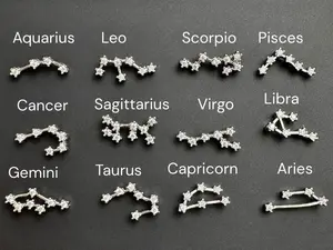 Flat Back Titanium, Constellation Stud/Horoscope Earrings/Conch Studs/Helix Studs, Celetial Zodiac Cartilage Earring Studs