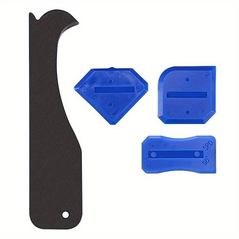Silicone Caulking Tool Set, Caulking Scraper & Remover Kit with Replacement Pads, Durable Plastic Caulking Tool for Caulking, Cleaning & Caulking