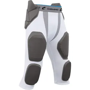 CHAMPRO Man-Up 7-Pad Integrated Adult Football Girdle with Built-in Hip - White