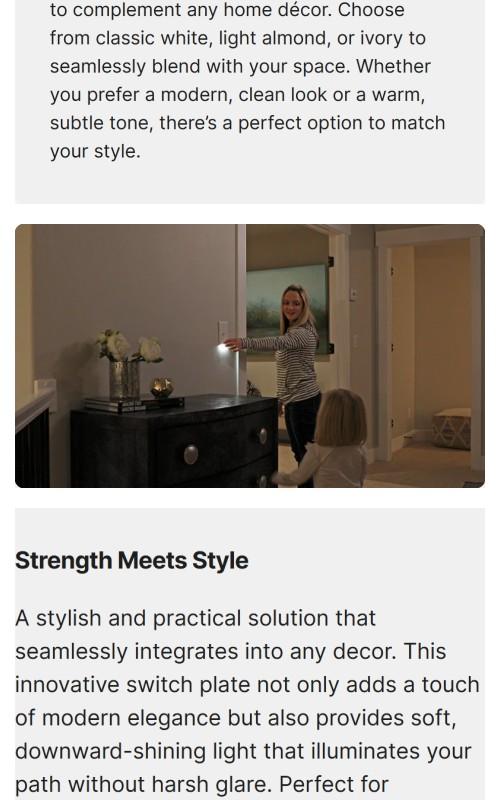 SwitchLight 3-Way - Illuminated Light Switch Cover Plate, Integrated LED Nightlight by SnapPower