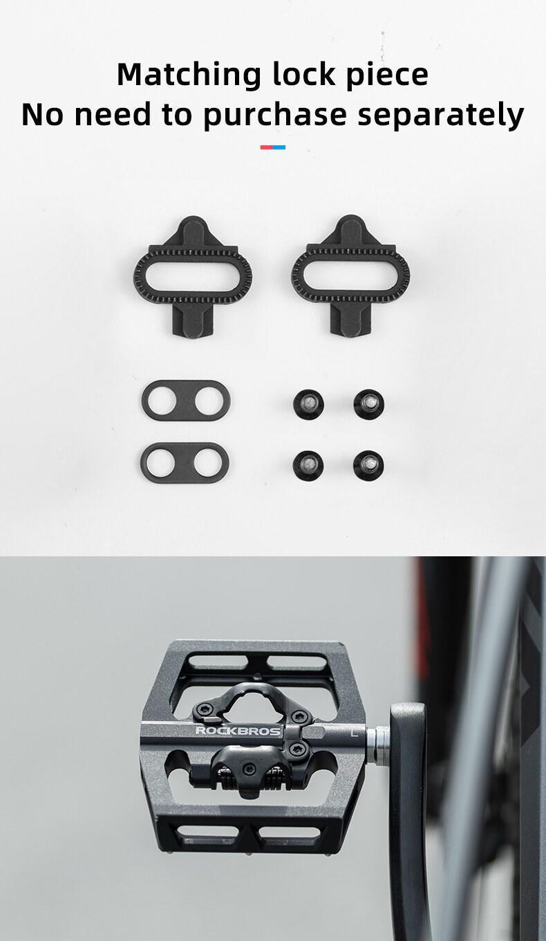 ROCKBROS MTB Aluminum Bike Pedals Compatible with SPD
