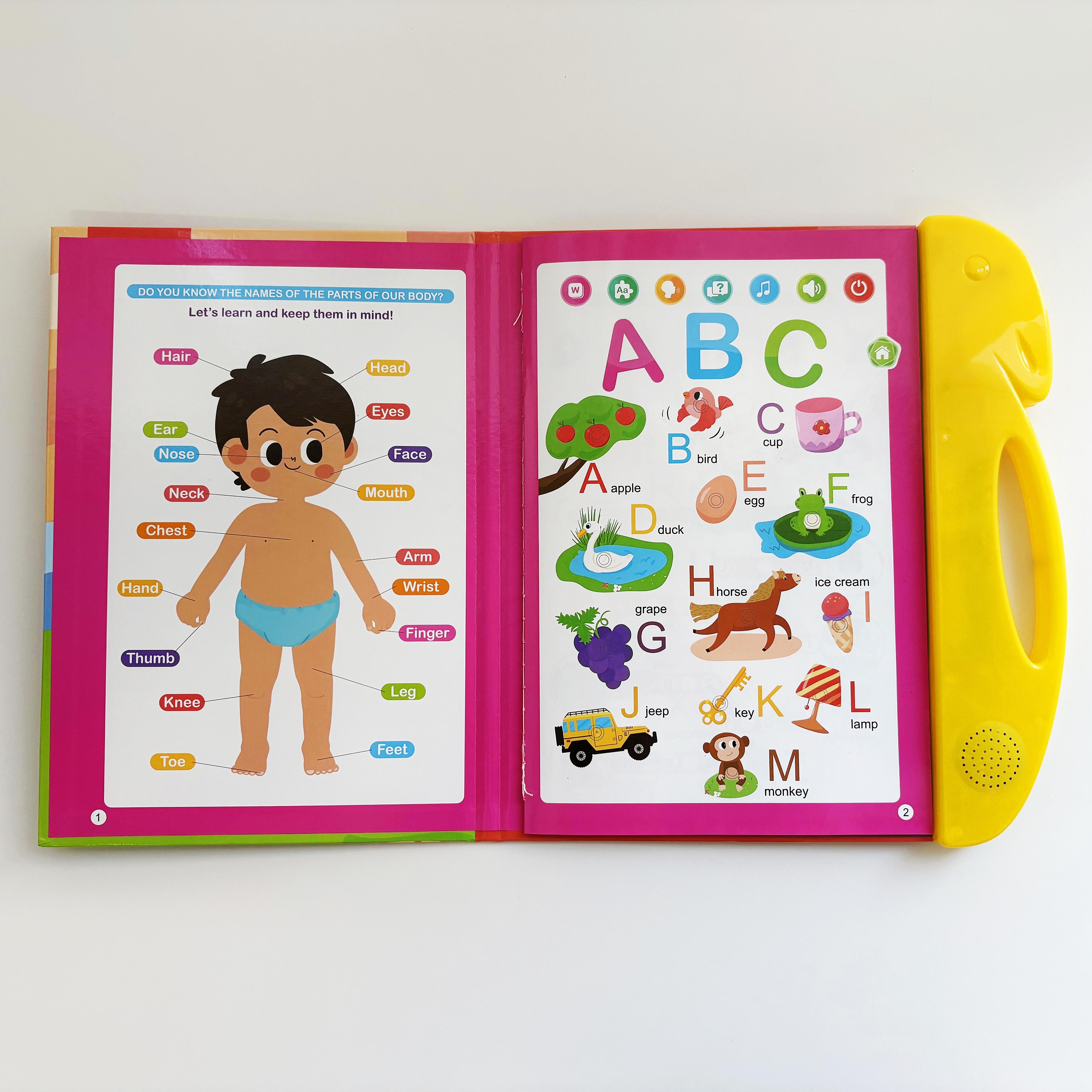 Educational Toy for Kids Ages 3–6 – Talking Sound Book with 114+ Words, 7 Themes, 4 Songs  Interactive Learning for Early Education| Encourages Independent Play & Fun Learning for Kids Vocabulary Flashcards Colorful Round Square Circle Animals