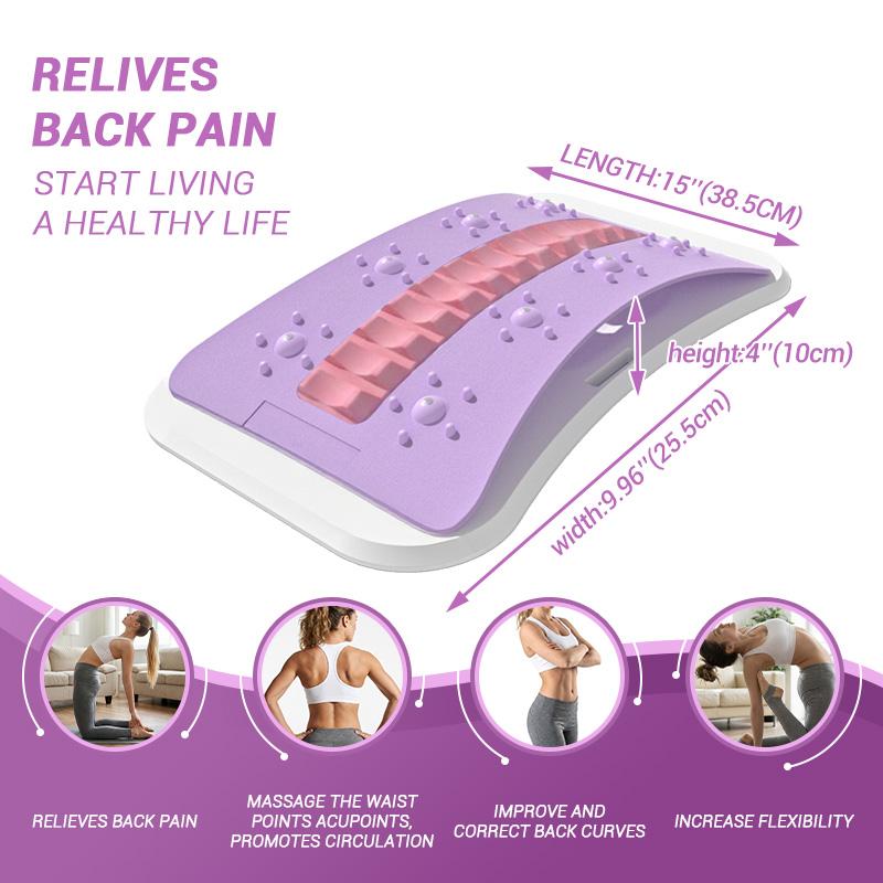 Back Stretcher 3 Level Adjustable Lumbar Back Cracker Board, Back Cracking Device, Back Massager for Scoliosis, Spine Decompression Back Stretching Device