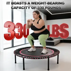 [Fahuac] 40/48 Inch Fitness Trampoline for Adults & Kids - Springless Mini Trampoline with Durable Bungee Cords, 330LBS Weight Capacity, Quiet Indoor/Outdoor Rebounder for Cardio, Balance & Joint-Friendly Exercise