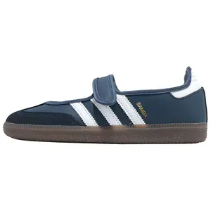 Adidas Samba Jane 'Navy' Women's Round Toe Velcro Closure Summer Trainers Cushioned Support Durable Rubber Outsole Classic Lace-Up Sneakers