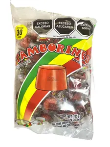 TAMBORINES - GOLOSINAS SABOR TAMARINDO Y CHILE - 30 PIEZAS - SWEET CANDY -  PRODUCT OF MEXICO