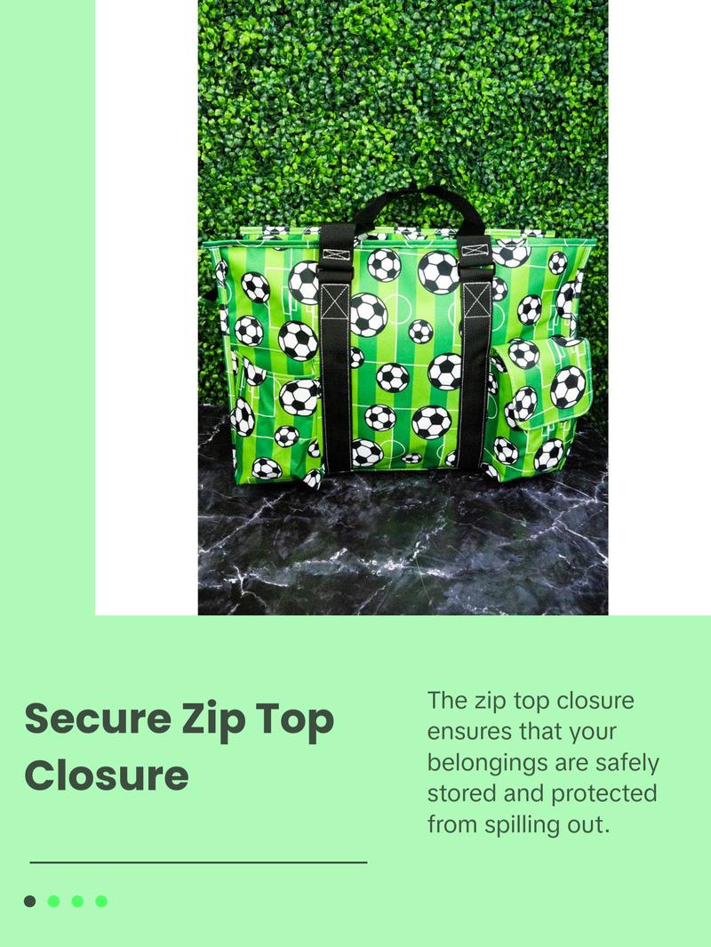 Here For The Goals with Black Trim Large Organizer Tote Carrying Bag Durable Folding Bag