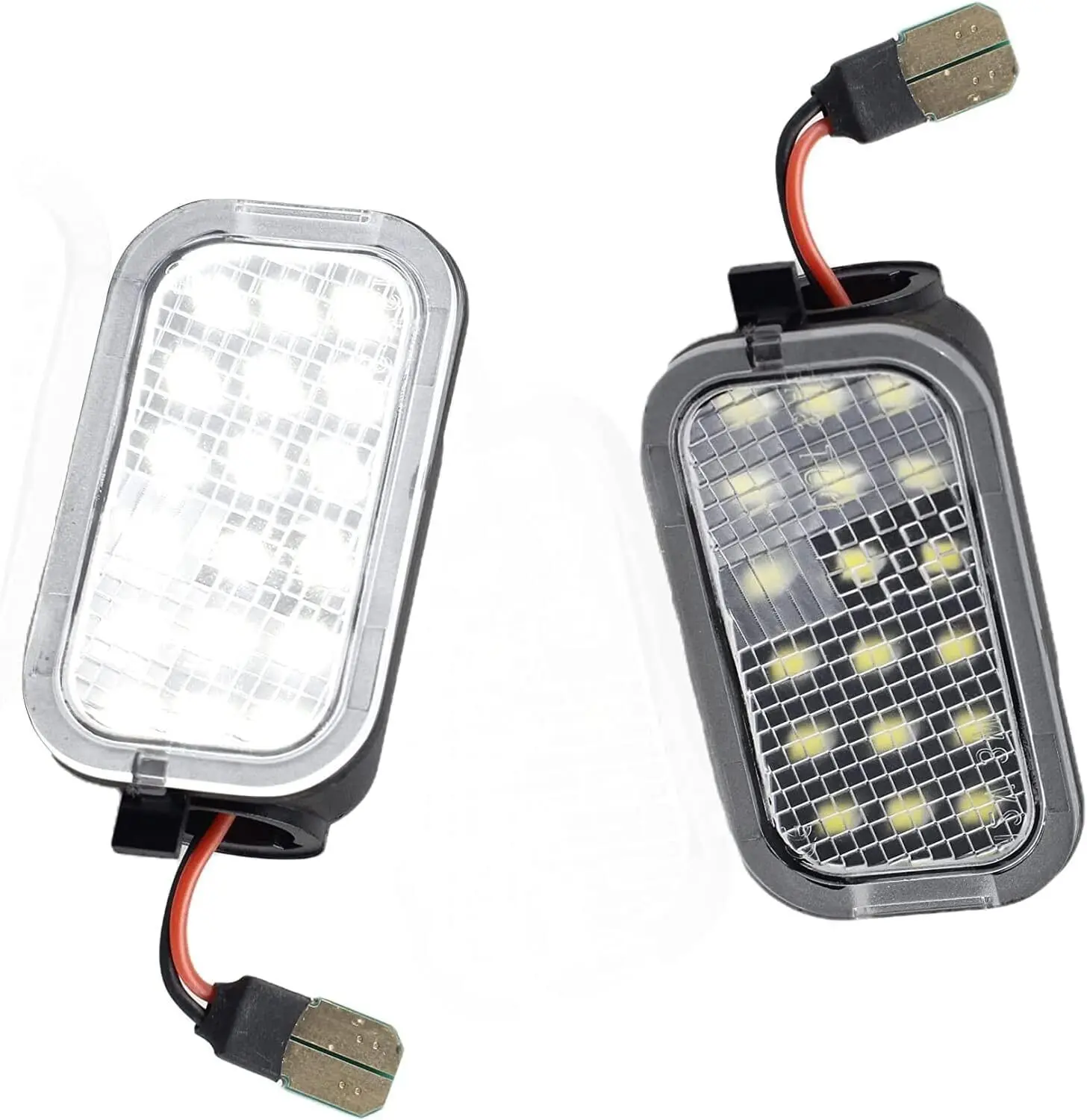 2Pcs 18LED Side Mirror Puddle Lights, 6000K White 140Lms IP67 Direct Replacement, 50000+Hrs Long Lifespan Car LED Upgrade for Cadillac Escalade, Chevrolet, GMC (OE: 15875000, 15874999)