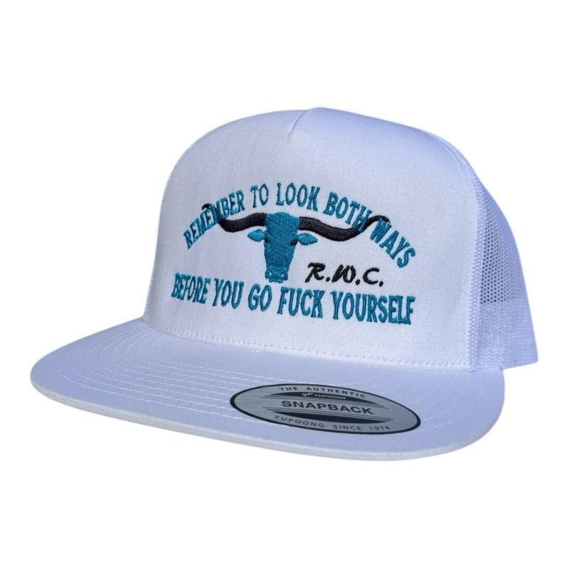 ALVARO Look Both Ways Before You F Yourself Embroidered Adjustable Cap for Sports Lovers, Road Trip Fans and Streetwear Aesthetics ALVARO Look Both Ways Before You F Yourself Embroidered Adjustable Cap for Sports Lovers, Road Trip Fans and Streetwear Aesthetics