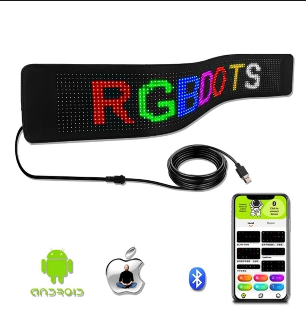 Programmable LED Lights for Cars - Flexible Display Screen with Color Variety, Durable Material, and Easy-to-Use Features