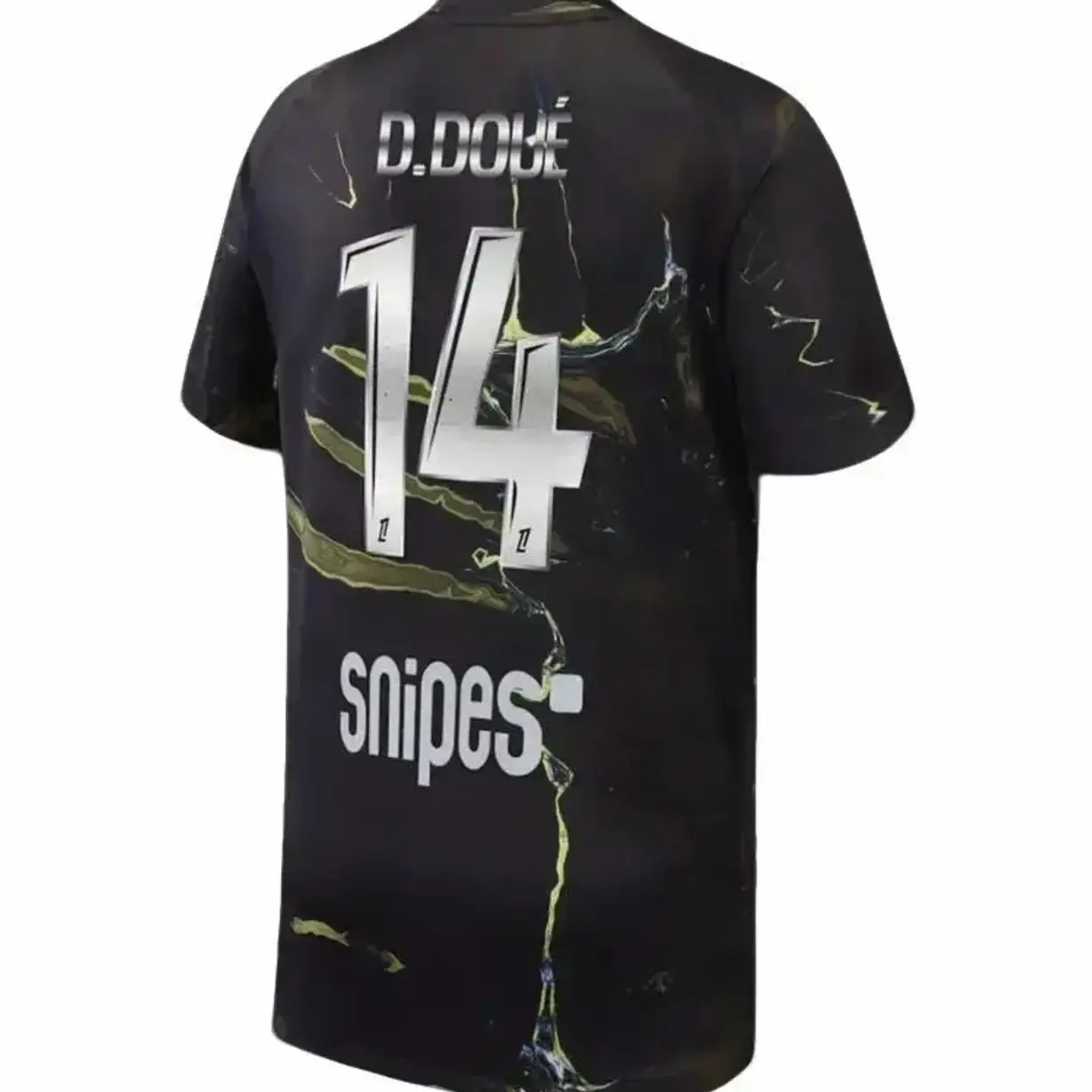 Paris Saint-Germain D.Doue 14 Night Edition Jersey 2025/26 – Unisex Black Stadium Replica Soccer Shirt, Football Fan Top MO