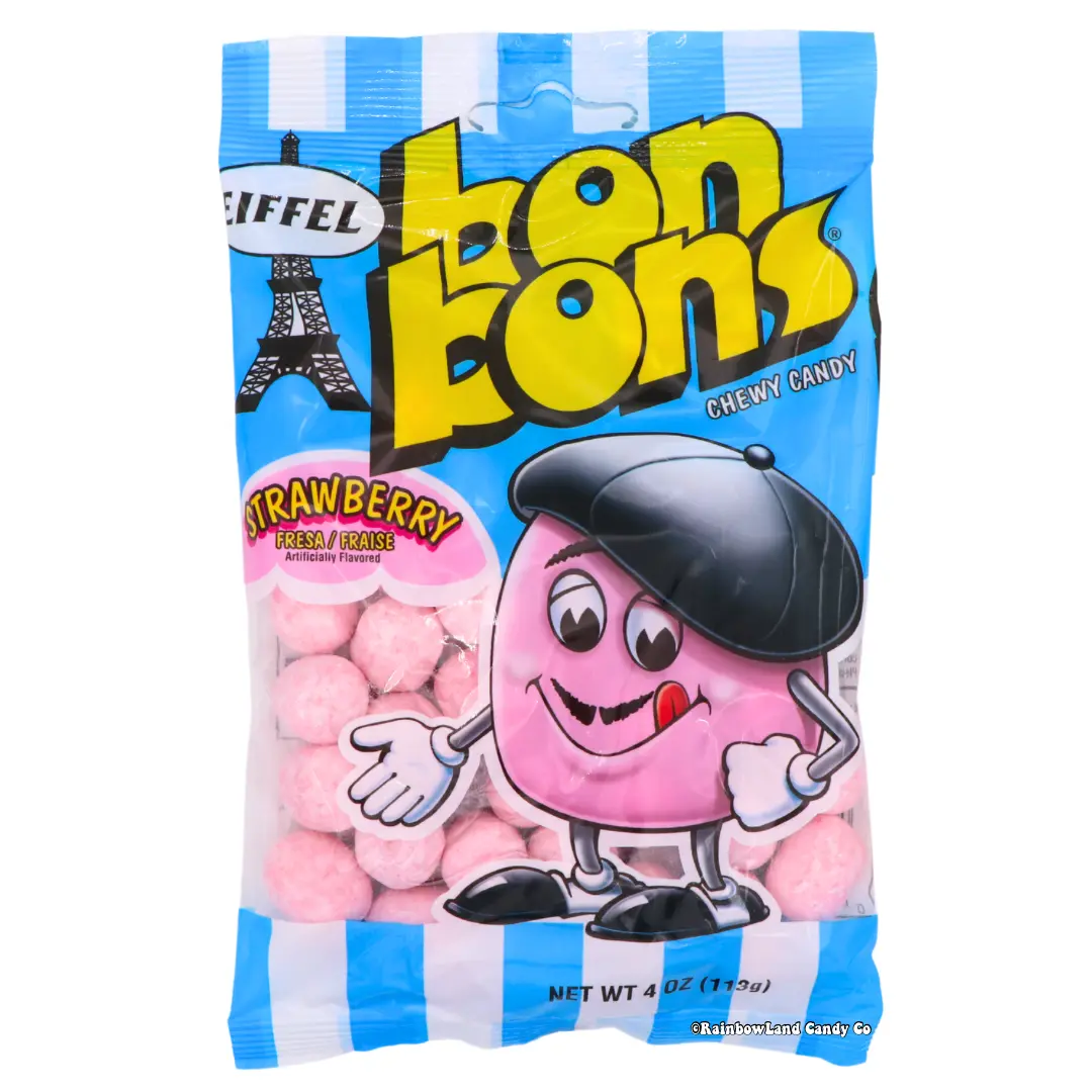 Eiffel Strawberry Bon Bons Chewy Candy | Strawberry Candy Bag 4 oz