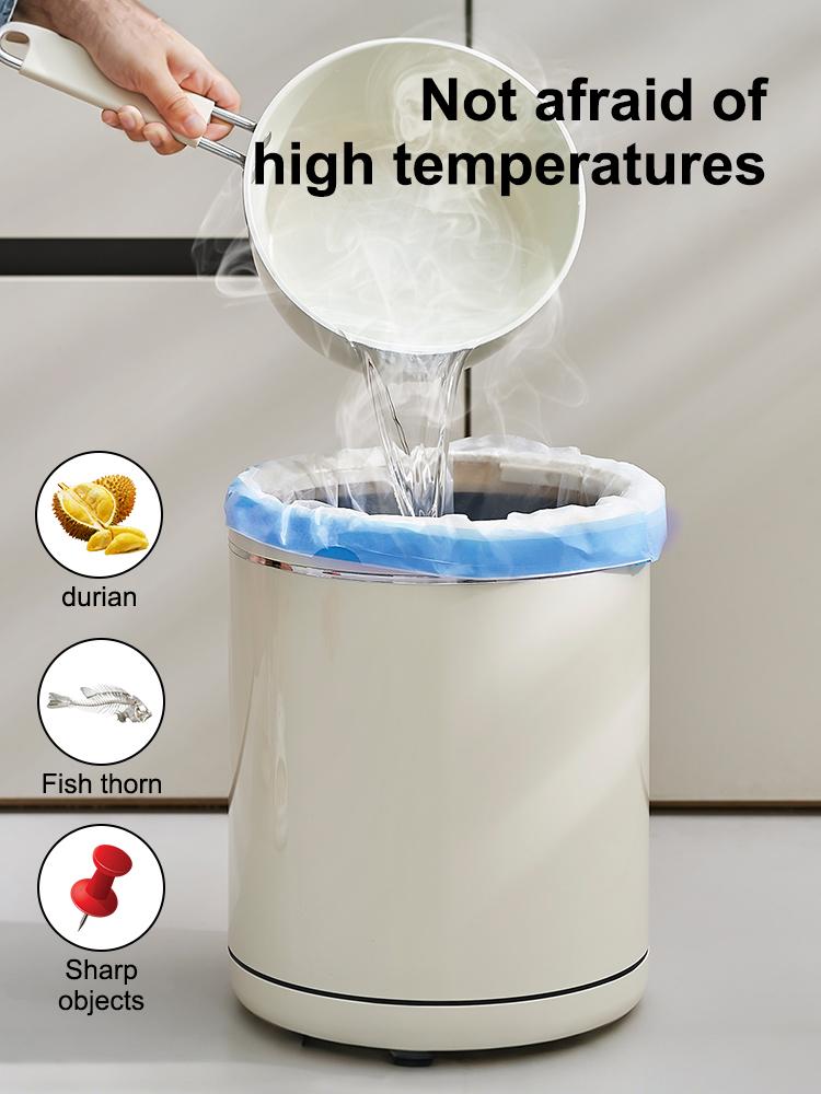 UFORU household kitchen garbage bags 3 rolls of 60 pieces + 1 roll of 15 pieces, a total of 195 pieces, plastic bag portable drawstring garbage bag thickened large disposable garbage bag