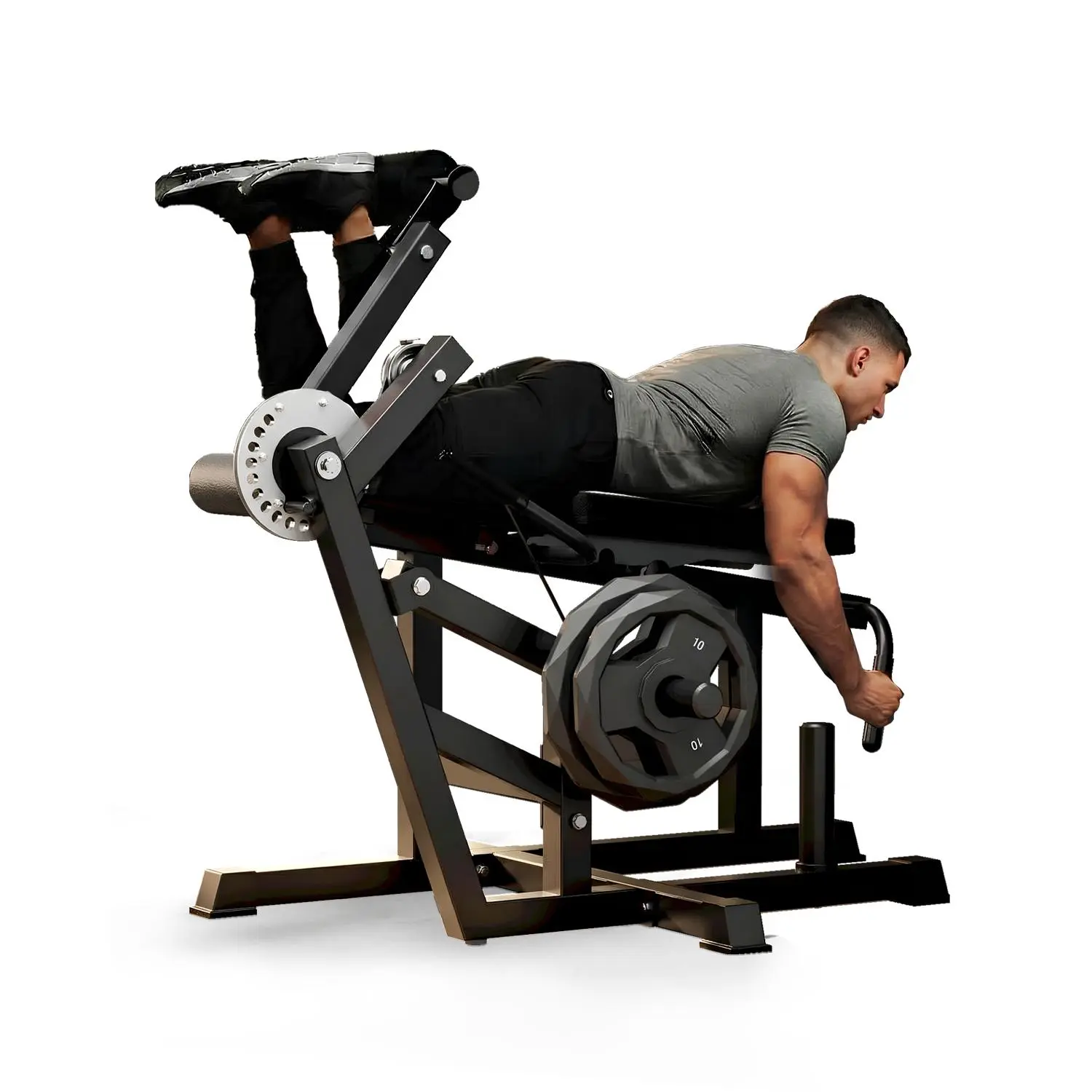 Seated Leg Extension & Twist Exercise Machine - 630LB Adjustable Home Lifting, Muscle Training, Workout Fitness Equipment - Fits 1" & 2" Weight Plates, Cable System Support, Black
