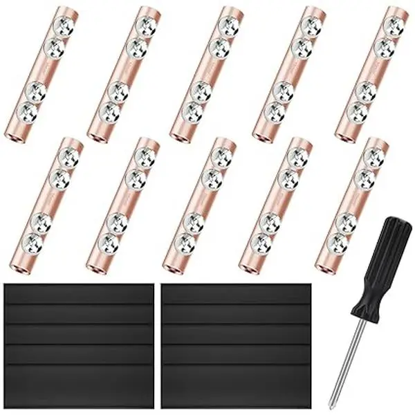 10Pcs 100A Terminal Blocks Wire Connector Nut Kit - Quick Wiring Connection with Screws and Tube, 8-6 AWG Wires Circuit Splicing Connector,for Household Appliances